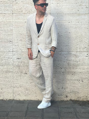 Completo in lino Beige