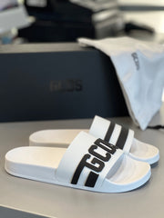 Ciabatte GCDS White black