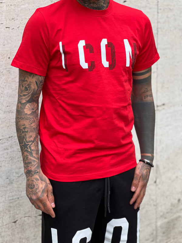 T-Shirt Icon  con borchie red