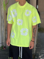 T-Shirt Denimtears giallo fluo