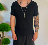 T-Shirt black 972 scollata