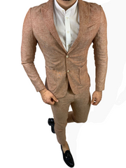 Completo in Lino Total Rust