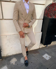 Completo doppio petto beige n7