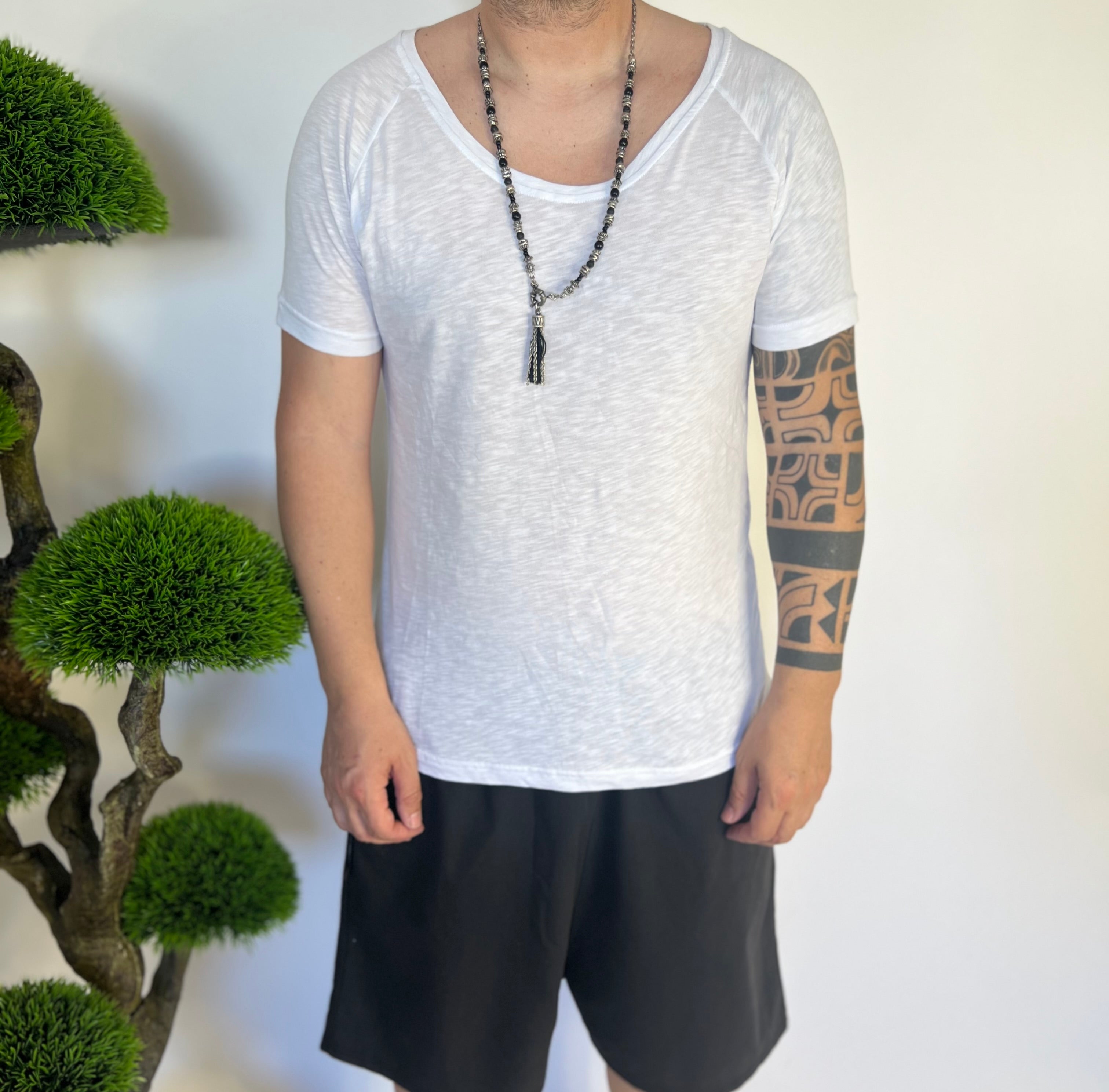 T-Shirt scollata bianca 972