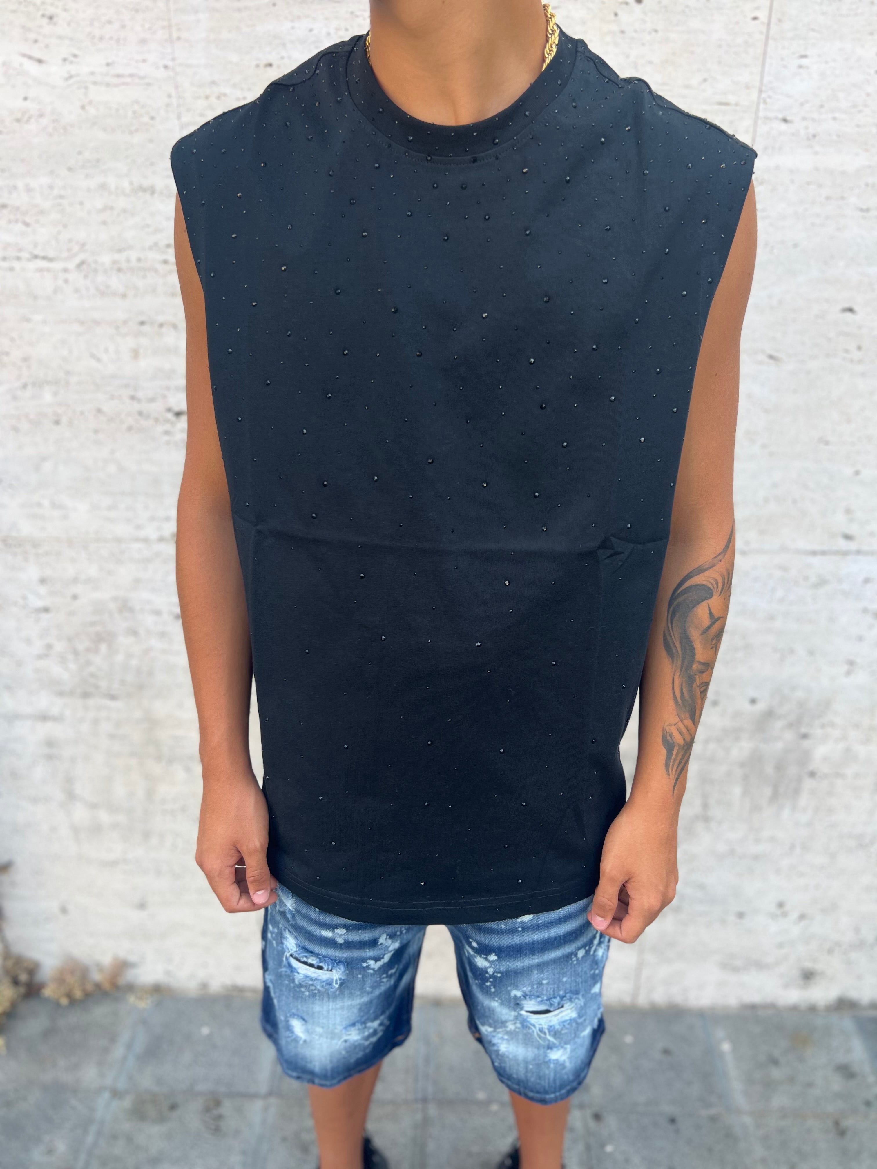 Canotta Brillantinata black