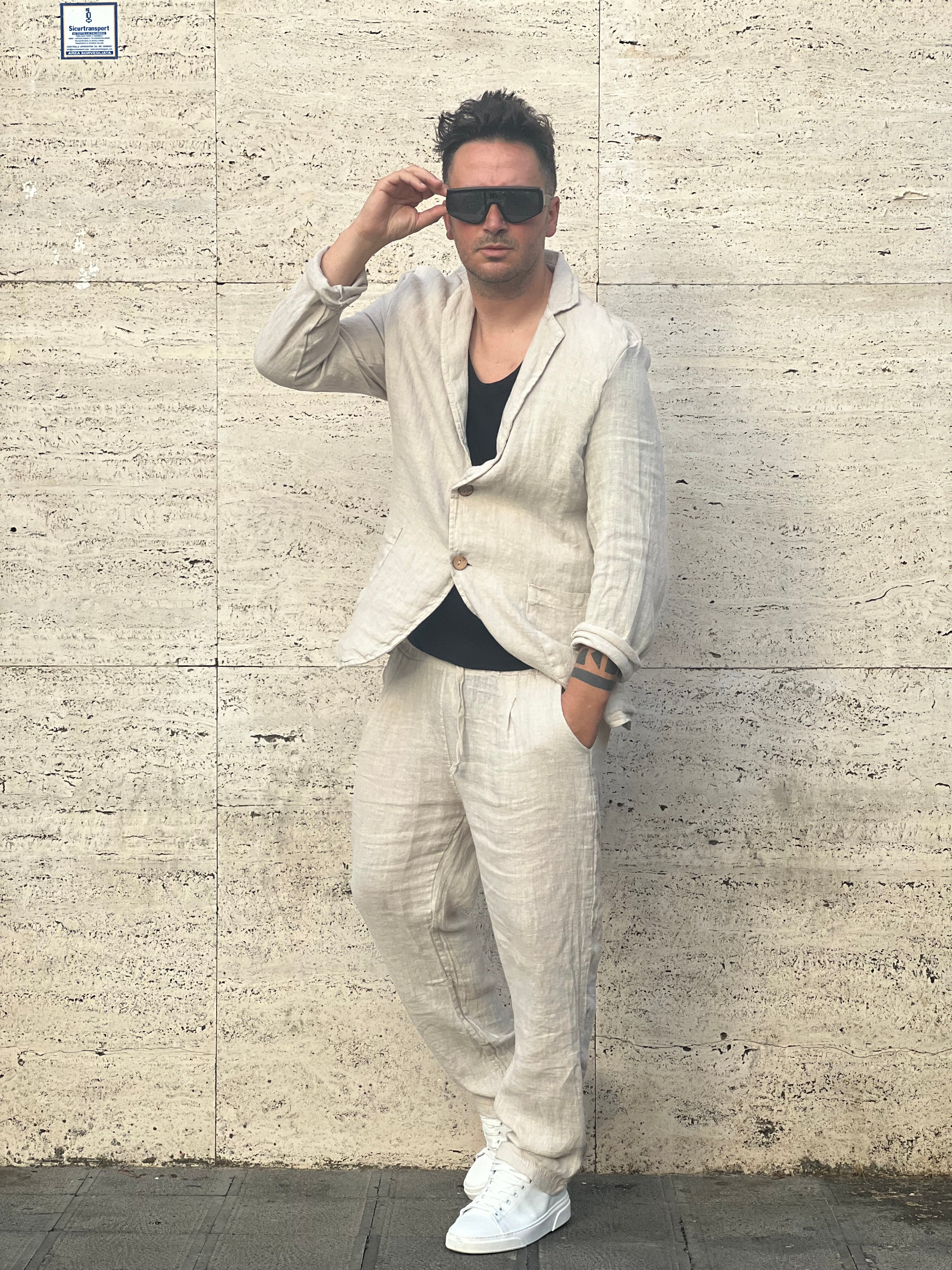 Completo in lino Beige