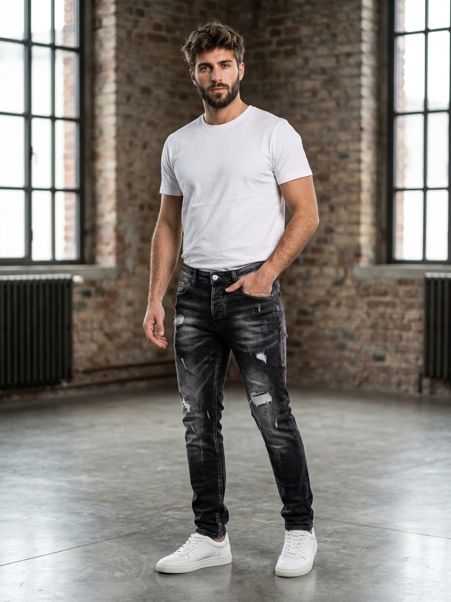 Jeans Montecarlo  grigio/nero