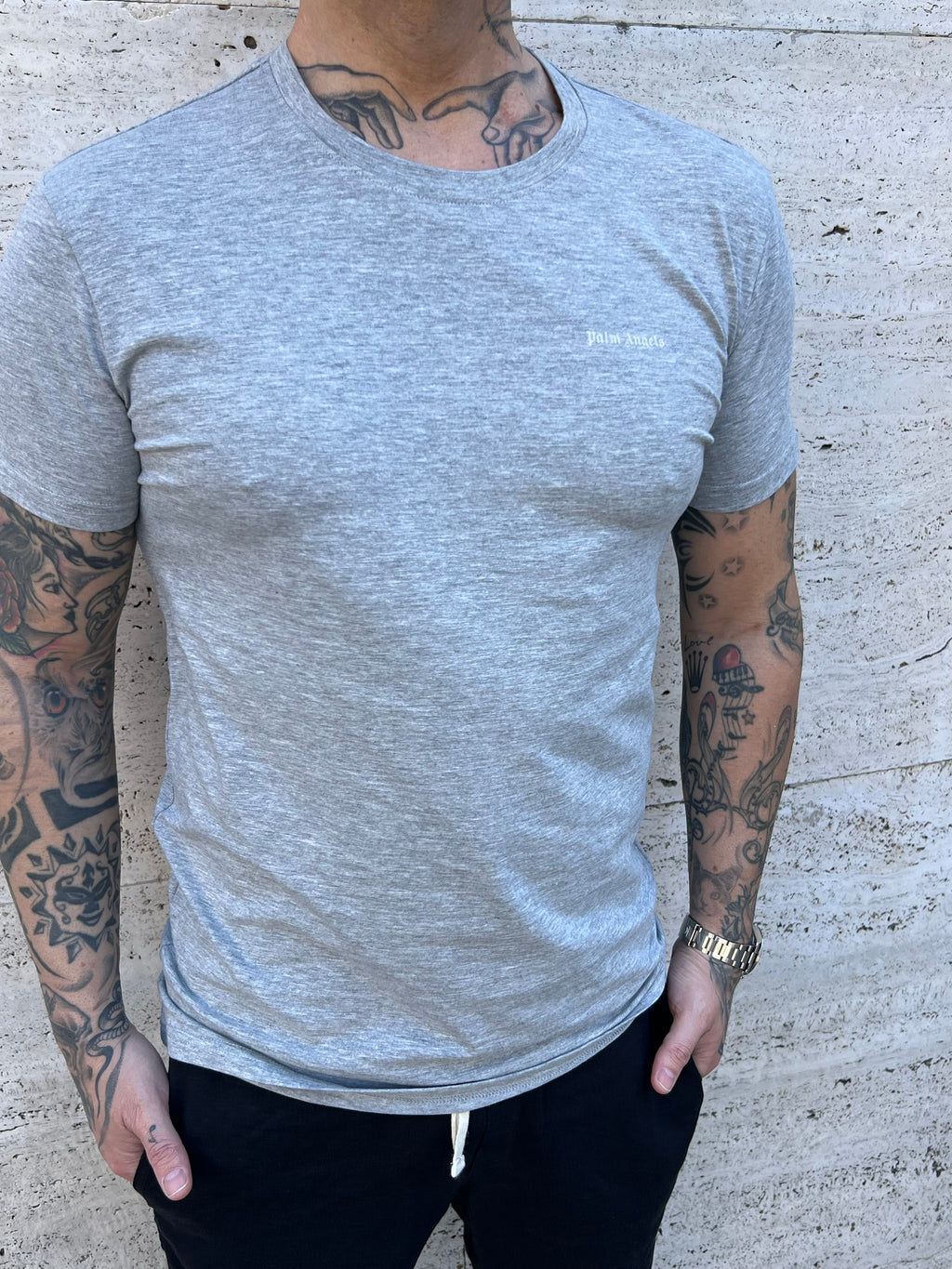T-shirt  Palm Angels   Grigia