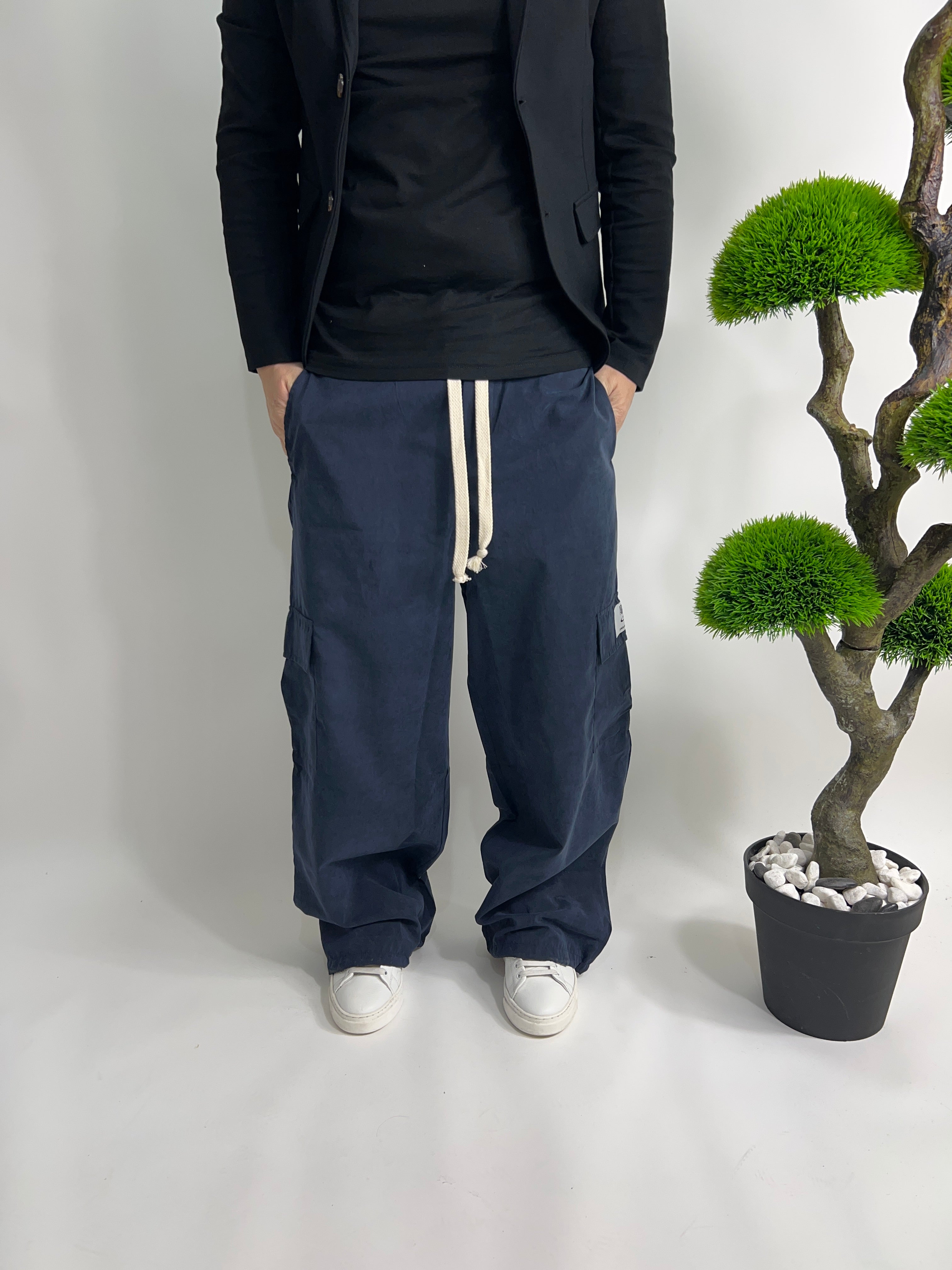 Pantalone Baggy   Blu notte