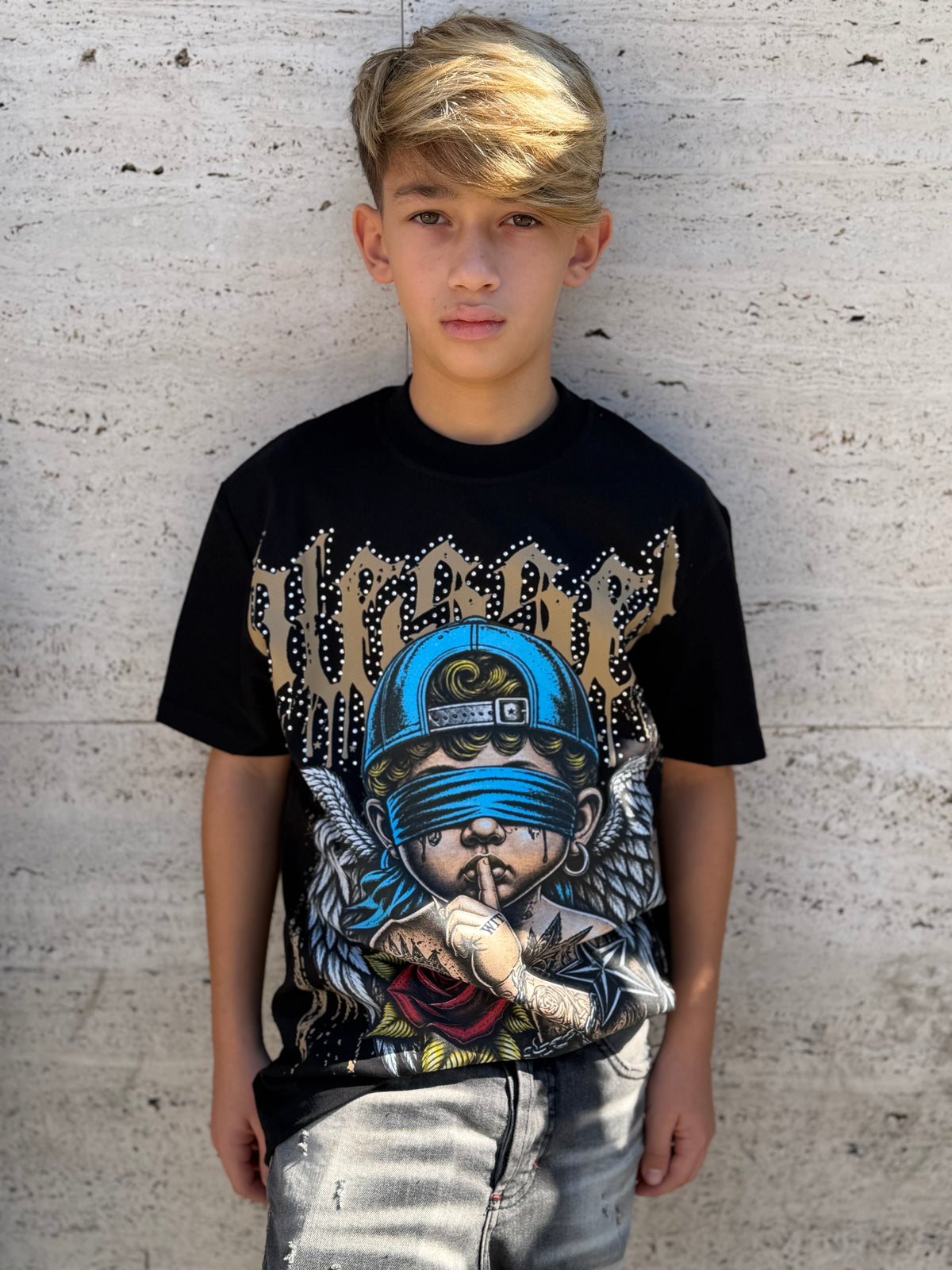 T-Shirt Angel brillantinata