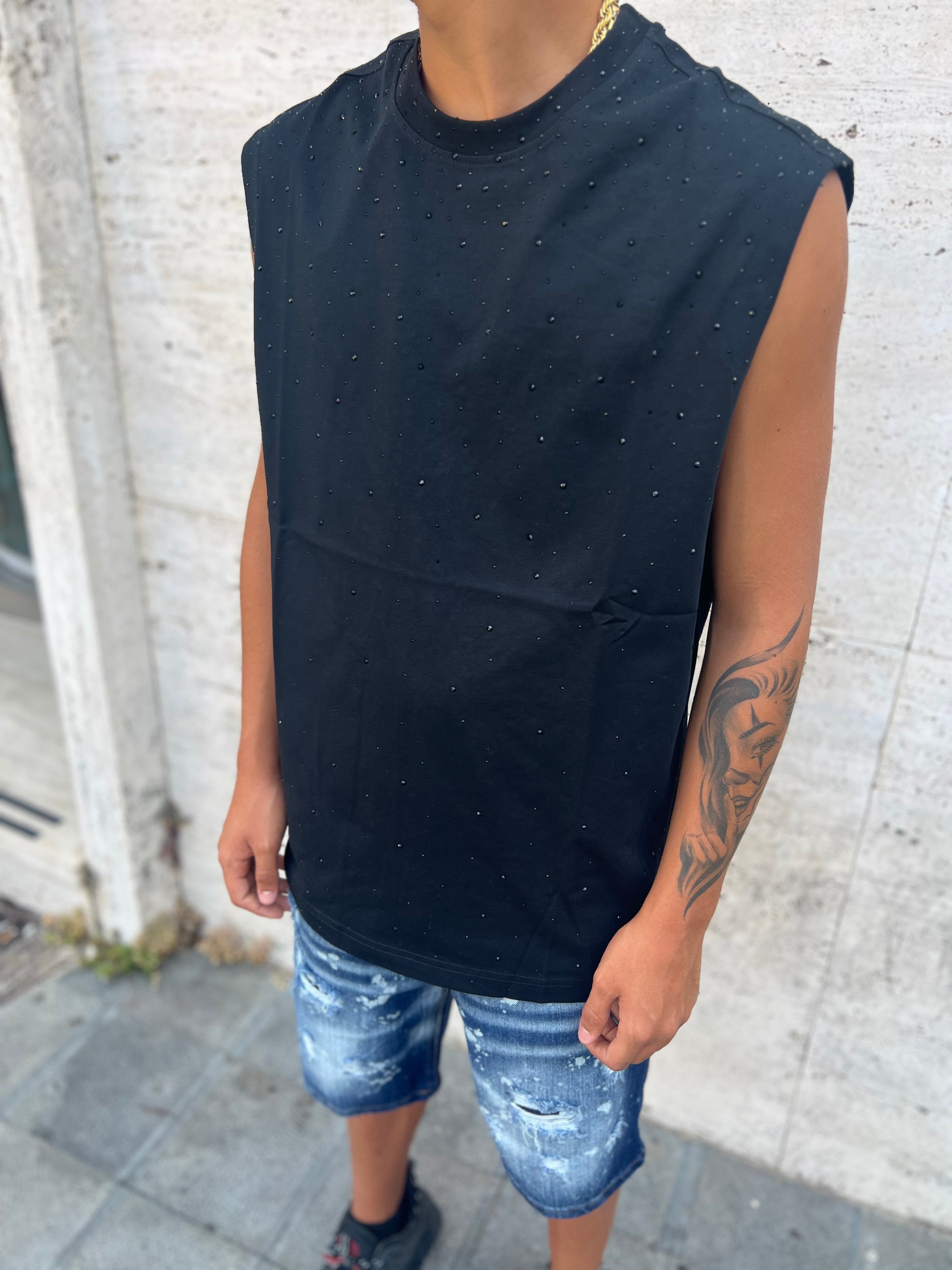 Canotta Brillantinata black