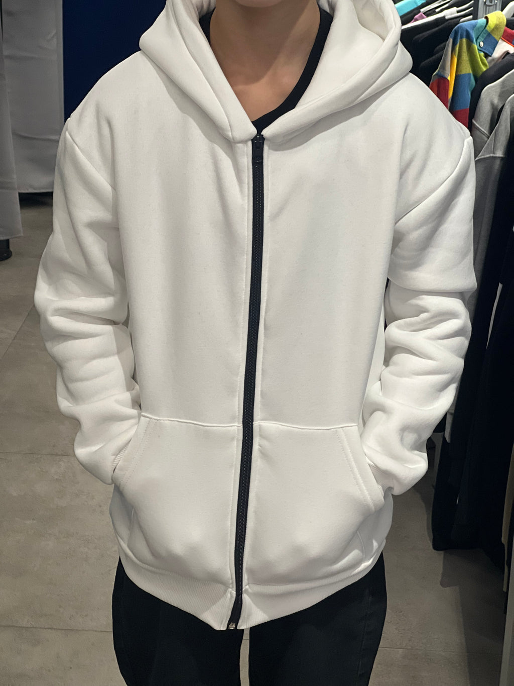 Felpa con zip   White