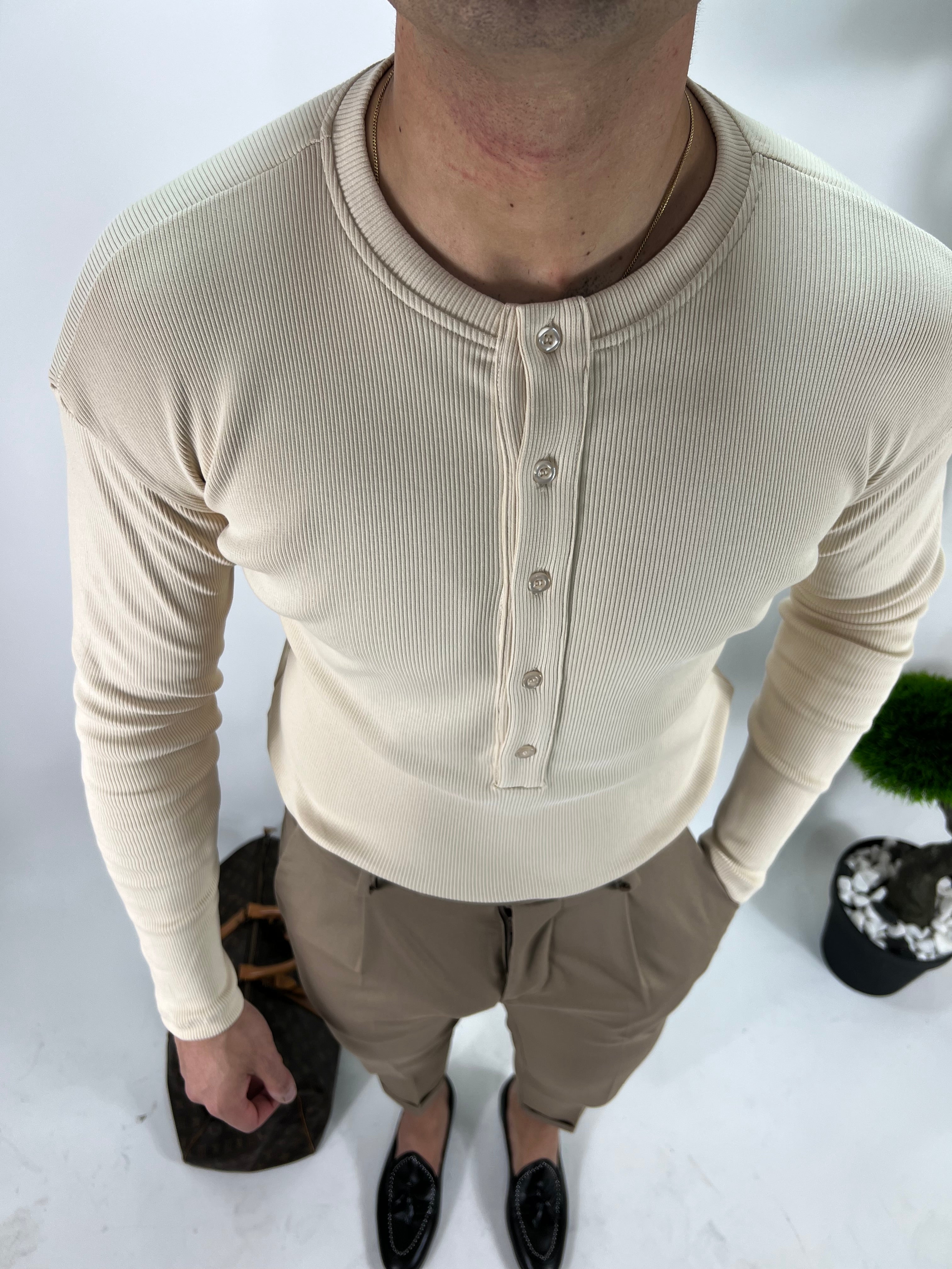 Maglia Costine beige