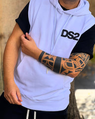 Felpa Gilet   White DS2