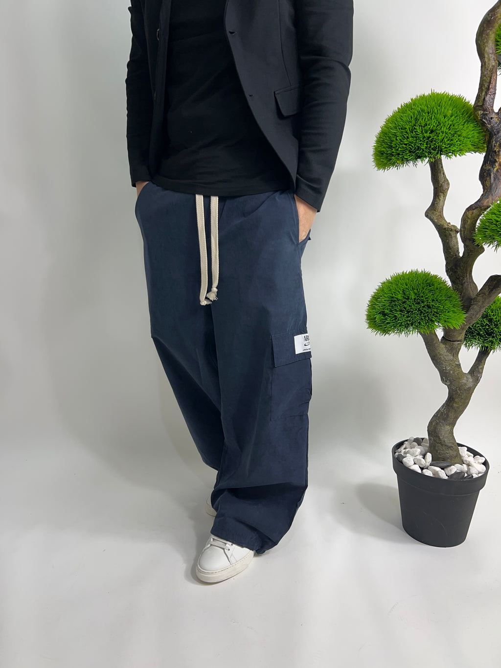 Pantalone Baggy   Blu notte