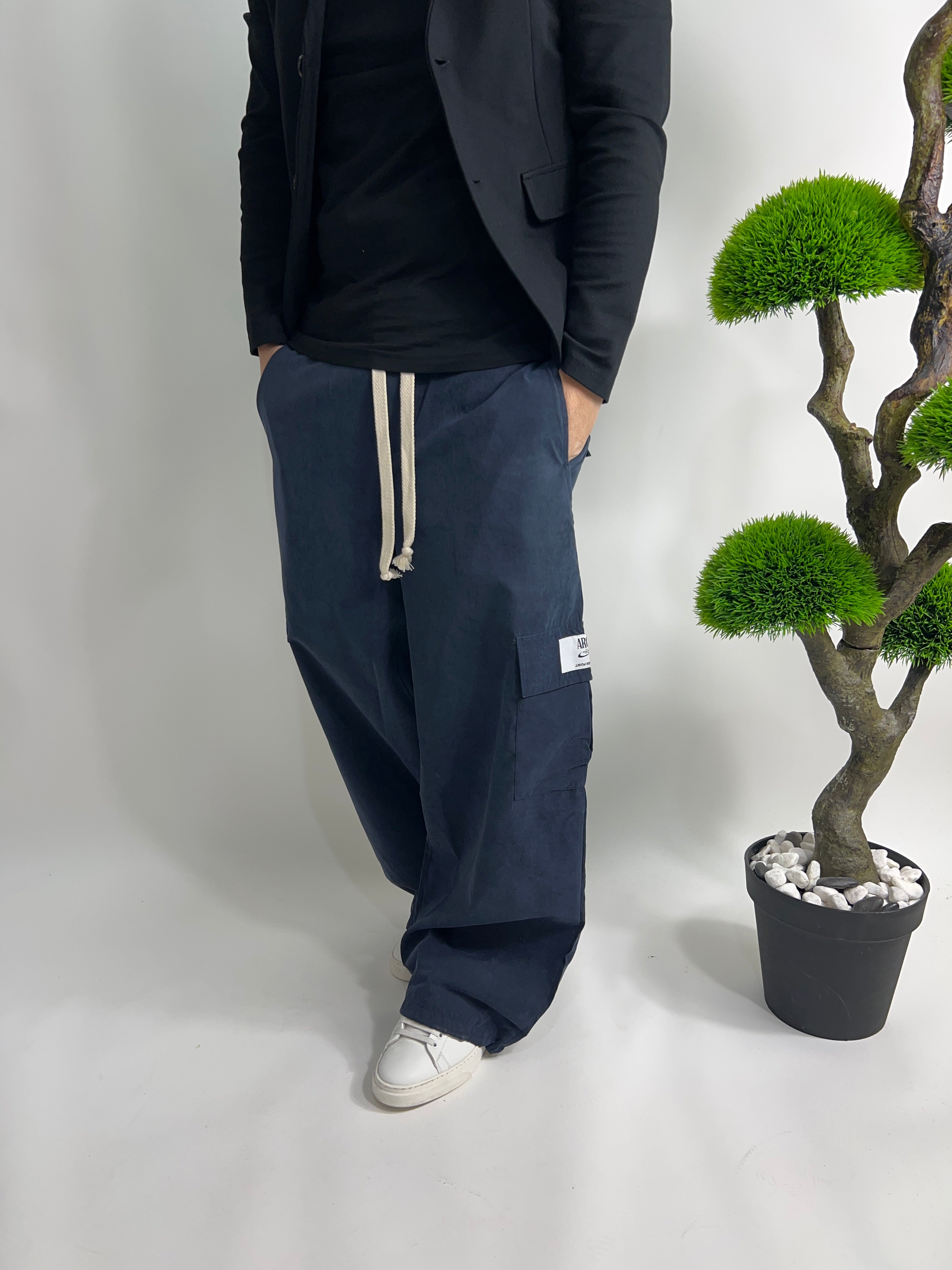 Pantalone Baggy   Blu notte