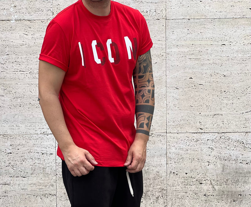 T-Shirt Icon  con borchie red
