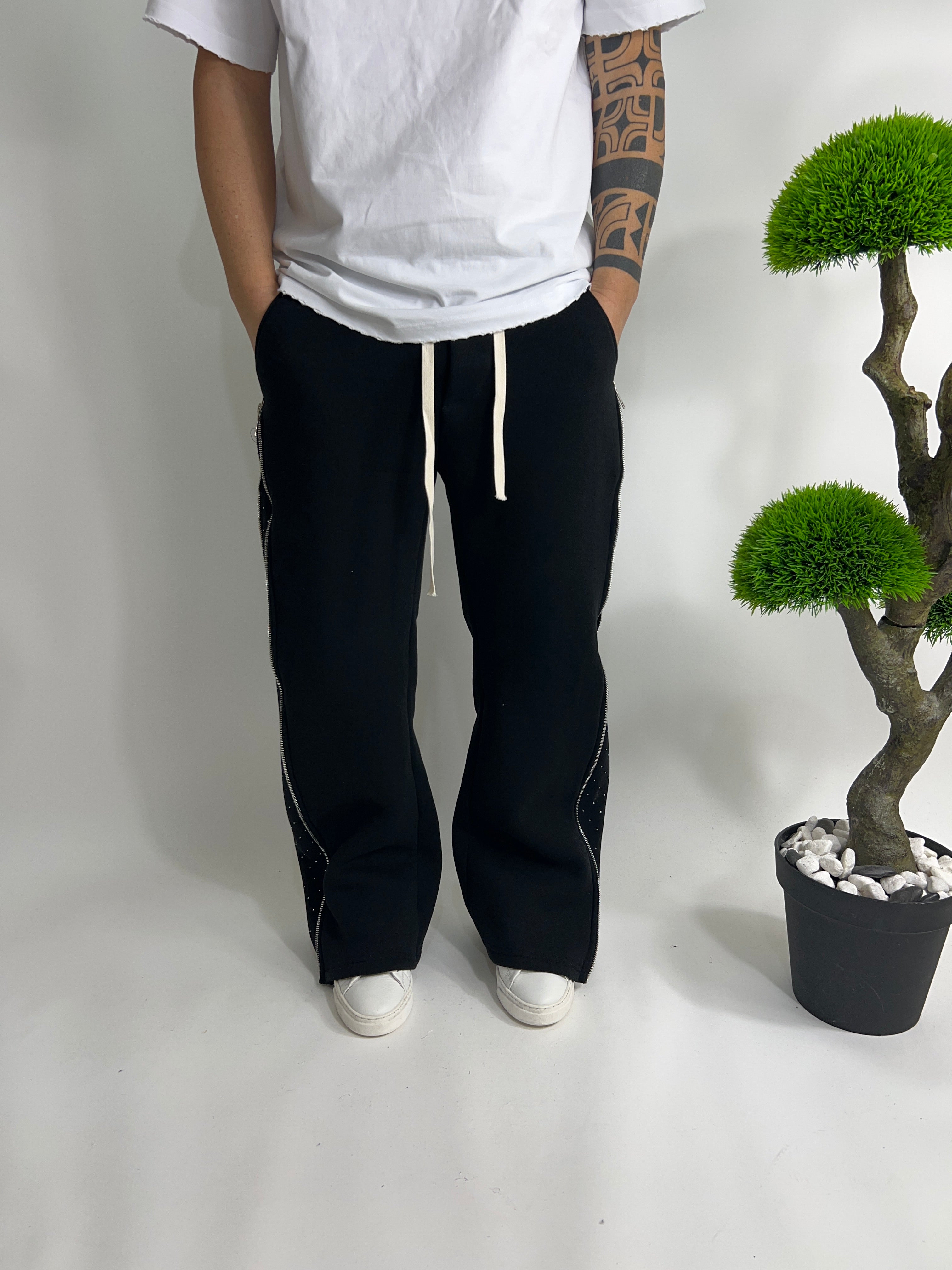 Pantatuta  baggy Zip e brillantini