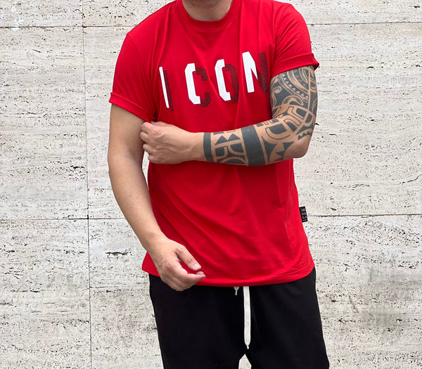 T-Shirt Icon  con borchie red