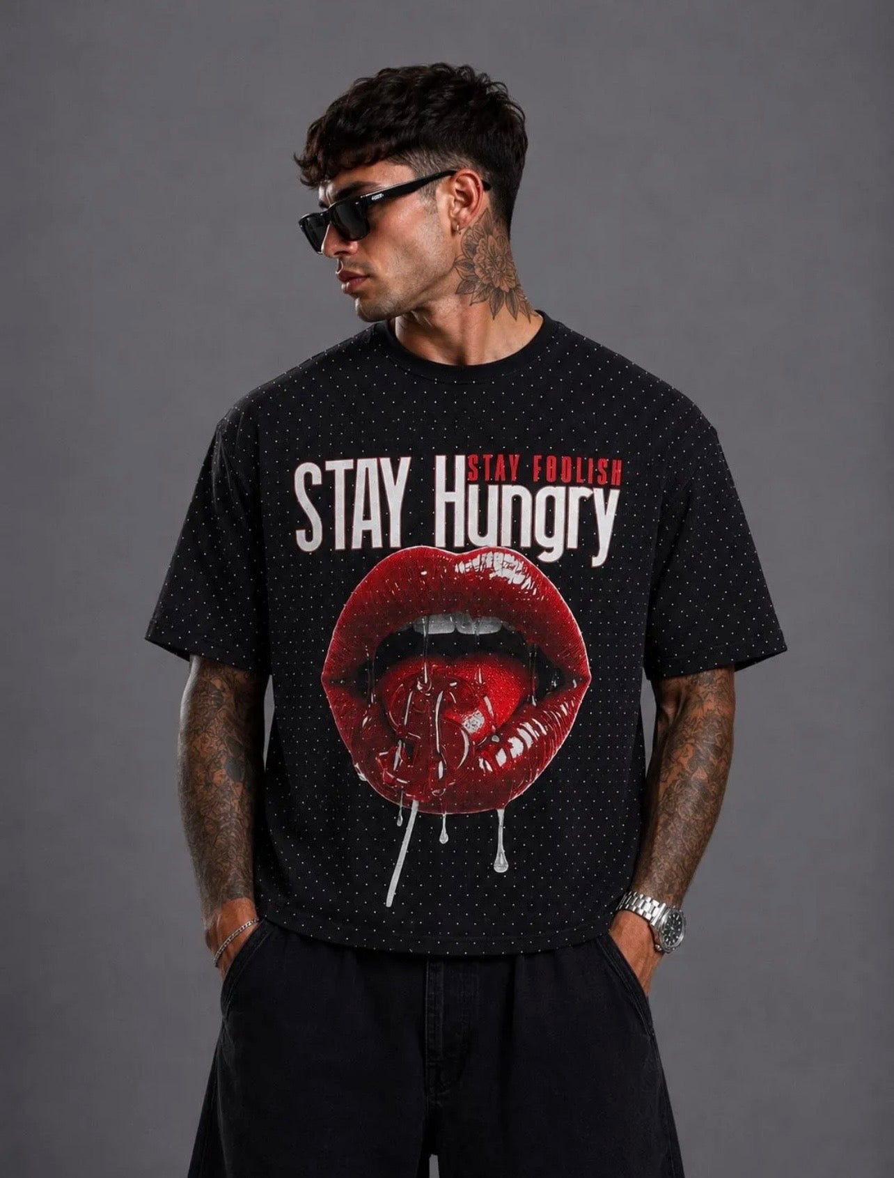 T-Shirt Stay brillantinata