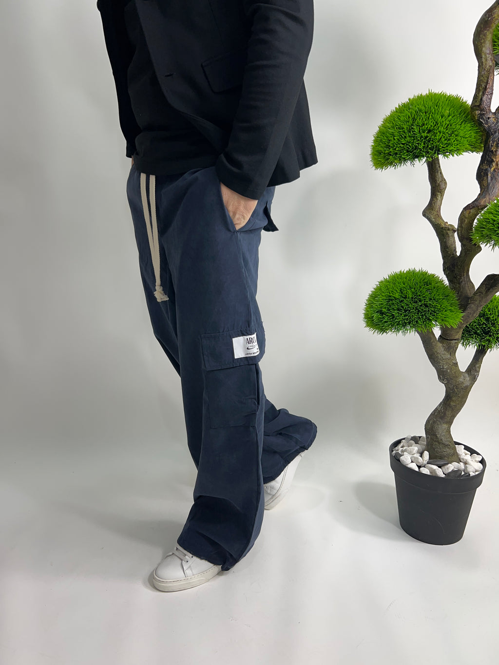 Pantalone Baggy   Blu notte