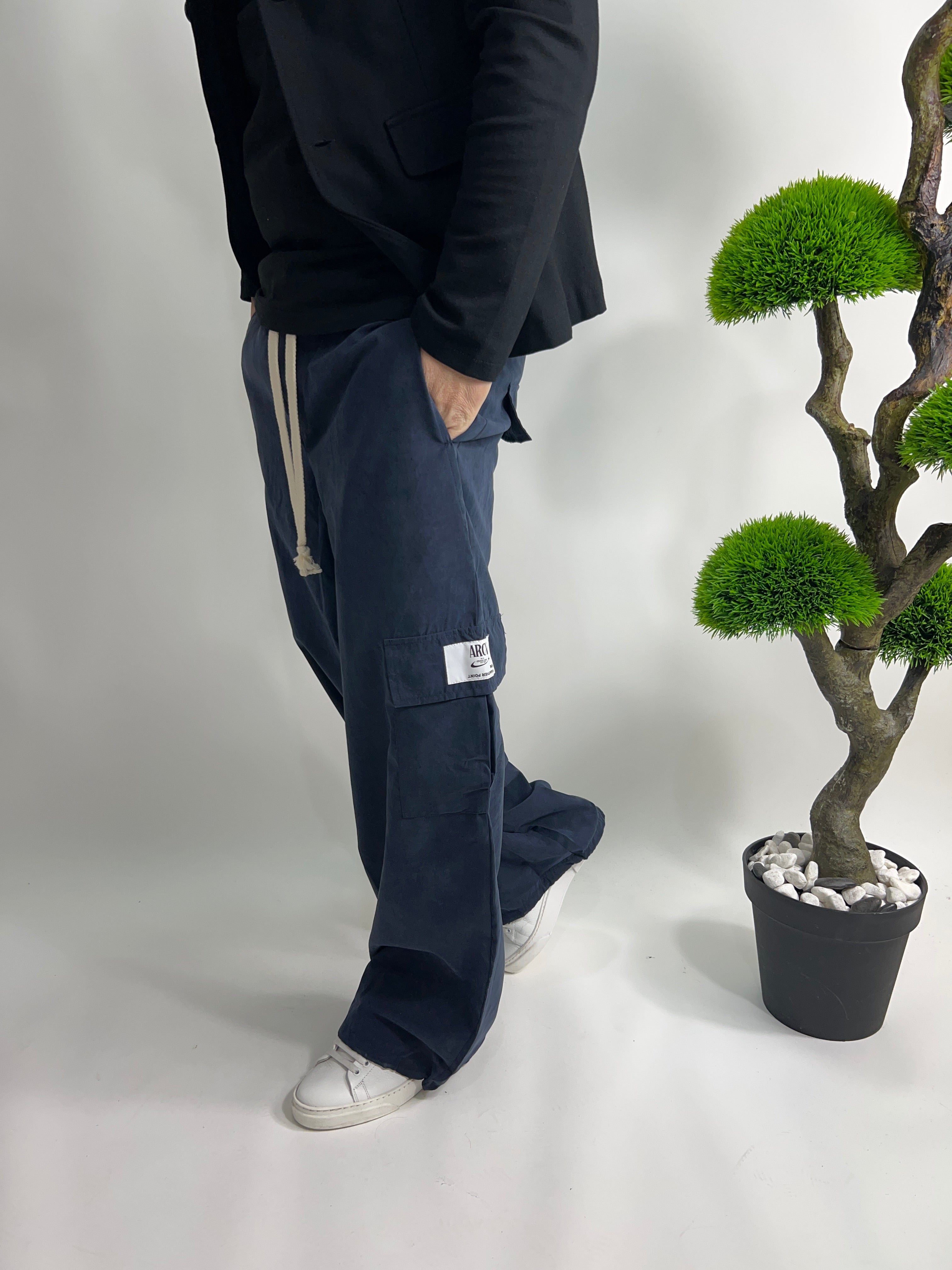 Pantalone Baggy   Blu notte