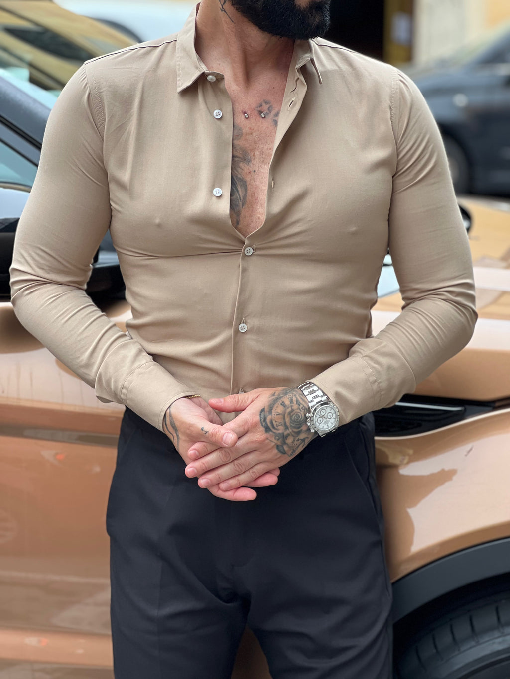 Camicia  sartoriale beige