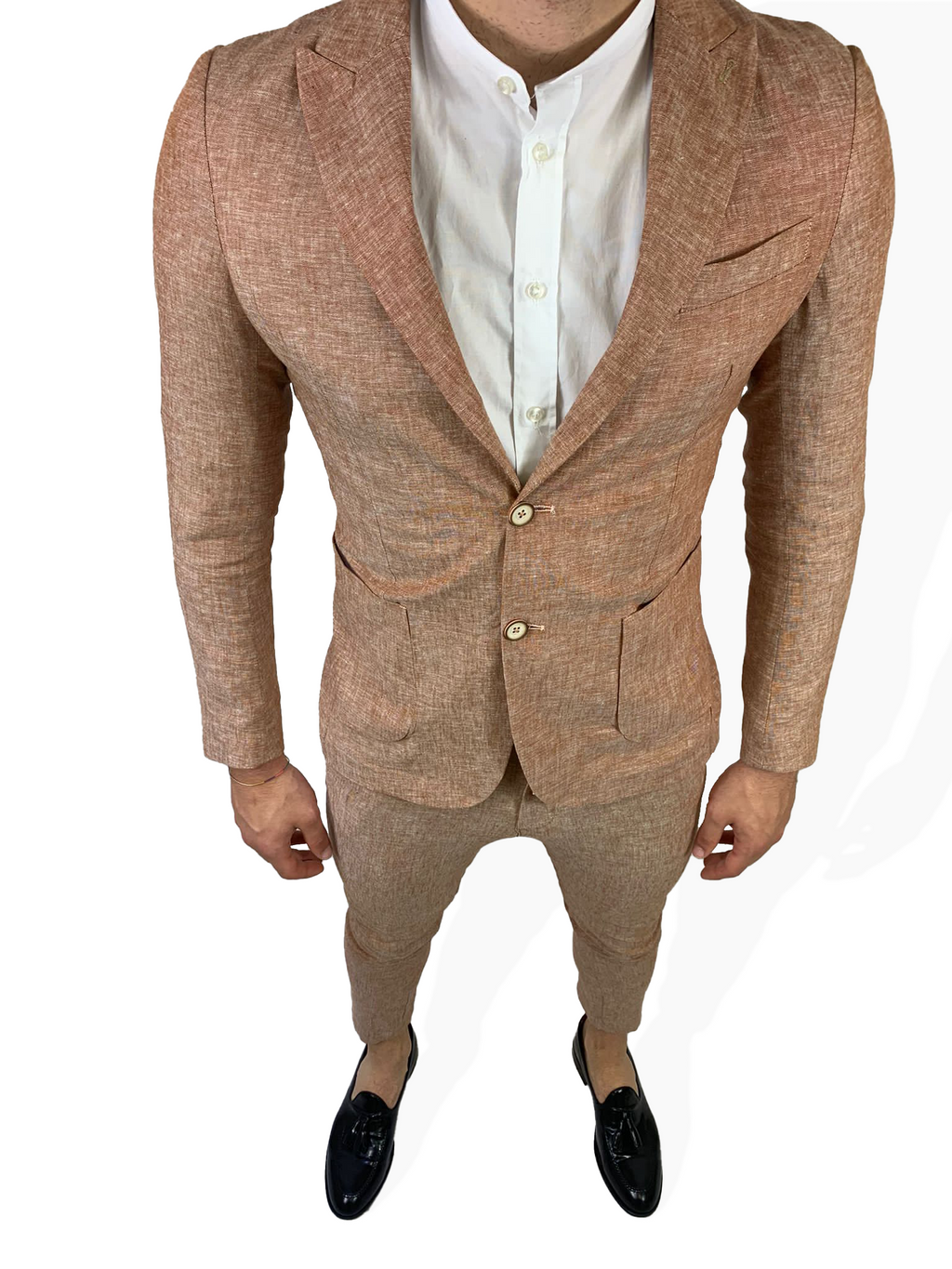 Completo in Lino Total Rust