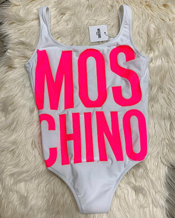 Costume Moschino Intero White Maxi Logo