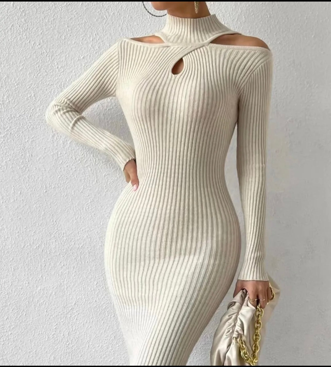 Vestito beige lungo G65